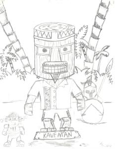 tiki man drawing