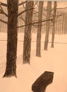 tree drawing ink wash