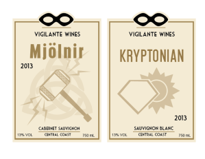 wine label mjolnir thor superman krypton